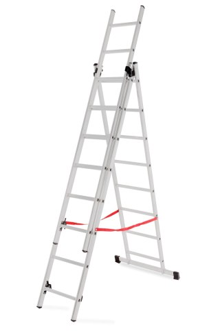 AWTOOLS DRABINA ALUMINIOWA BASIC 3x8 STOPNI 150kg
