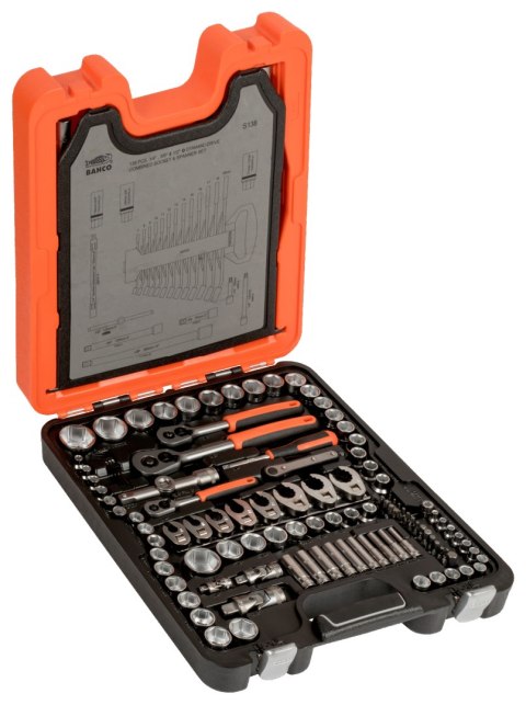BAHCO ZESTAW KLUCZY 138el 1/4"/3/8" /1/2 S138