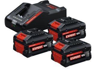 BOSCH AKUMULATOR 18V 8,0Ah EXPERT 3szt. + ŁADOWARKA EXAL18V-160