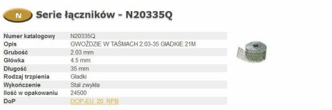 BOSTITCH GWOŹDZIE N55 2,03-55 Q 17,5m...