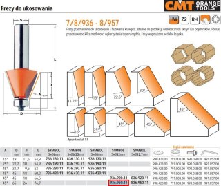 CMT FREZ HM A=45 D=65 I=26 S=12 DO UKOSOWANIA, ŁOŻYSKO