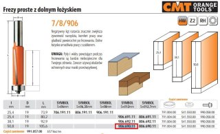 CMT FREZ HM I=50,8 D=19 S=12 DOLNE ŁOŻ. PROSTY Z ŁOŻYSKIEM DOLNYM.