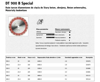 KLINGSPOR TARCZA DIAMENTOWA SEGMENTOWA 350x3,0x25,4mm DT900B