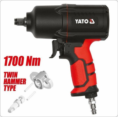 YATO PNEUMATYCZNY KLUCZ UDAROWY 1/2" 1700Nm 09544