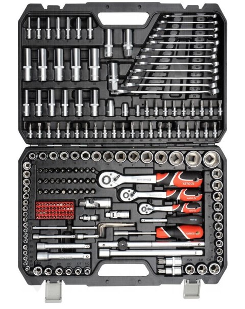 YATO ZESTAW KLUCZY 216el 1/2"/3/8"/1/4" XXL