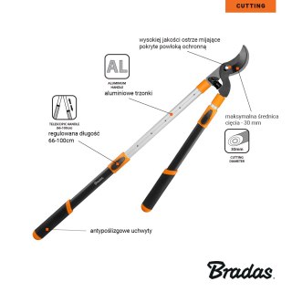 BRADAS SEKATOR DO GAŁĘZI V-SERIES-P OSTRZE MIJAJĄCE 30mm TELESKOPOWY ALUMINIOWY