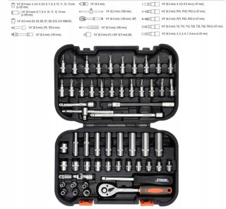 STHOR ZESTAW KLUCZY 1/4" 56el