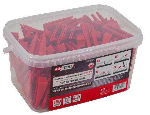 AWTOOLS SYSTEM POZIOMOWANIA PŁYTEK LEVEL UP 1,0mm - KLIN 150szt. AWTOOLS SYSTEM POZIOMOWANIA PŁYTEK LEVEL UP 1,0mm - KLIN 150szt.