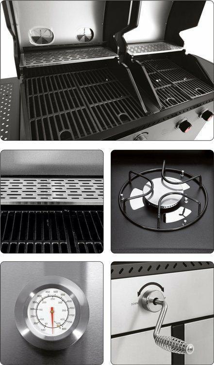 YATO GRILL 2W1 GAZ.+WĘGL.STAL NIERDZ. 8,2KW YATO GRILL 2W1 GAZ.+WĘGL.STAL NIERDZ. 8,2KW