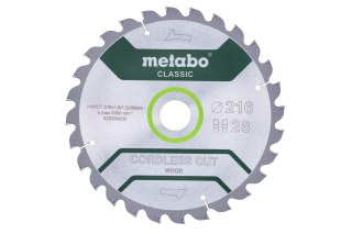 METABO PIŁA TARCZOWA HW/CT 216x30x28z CORDLESS CUT WOOD CLASSIC