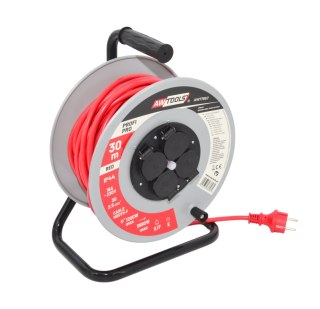 AWTOOLS PRZEDŁUŻACZ BĘBEN METAL PROFI PRO 20m 3x2,5mm CZERWONY 16A / 3680W / IP44
