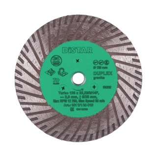 DISTAR TARCZA DIAMENTOWA DUPLEX 125 x 2,8 x 22,23mm M14F TURBO