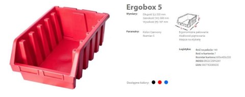 PATROL ERGOBOX 5 CZERWONY 330 x 500 x 180