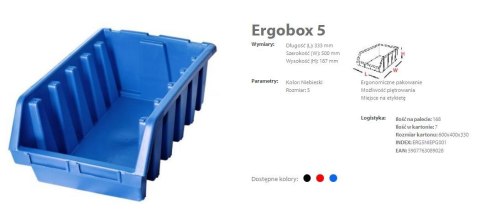 PATROL ERGOBOX 5 CZERWONY 330 x 500 x 180