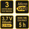VOREL LATARKA CZOŁOWA XPE CREE 3W+4 SMD LED / AKUMULATOROWA...
