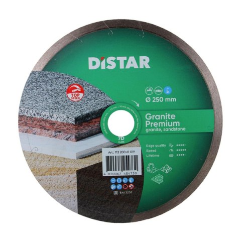 DISTAR TARCZA DIAMENTOWA GRANITE PREMIUM 250 x 1,8 x 10 x 25,4