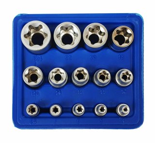 SILVER ZESTAW NASADEK TORX 14el.