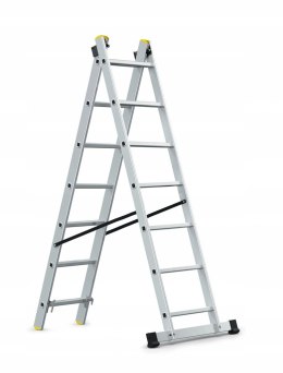 AWTOOLS DRABINA ALUMINIOWA 2x7 150KG WIELOFUNKCYJNA 2-CZĘŚCIOWA