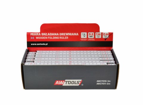 AWTOOLS MIARA SKŁADANA DREWNIANA 1m AWTOOLS MIARA SKŁADANA DREWNIANA 1m