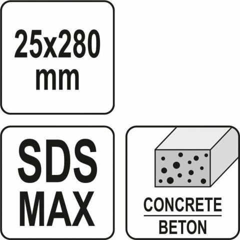 YATO DŁUTO PŁASKIE SDS MAX 25mm YATO DŁUTO PŁASKIE SDS MAX 25mm
