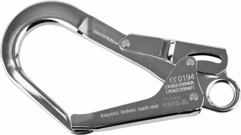 YATO KARABINCZYK DO SZELEK BEZPIECZEŃSTWA STALOWY ROZWACIE 54mm YATO KARABINCZYK DO SZELEK BEZPIECZEŃSTWA STALOWY ROZWACIE 54mm