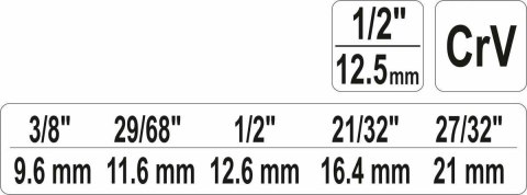YATO KLUCZ DO ŚRUBUNKÓW 1/2" 03316 YATO KLUCZ DO ŚRUBUNKÓW 1/2" 03316