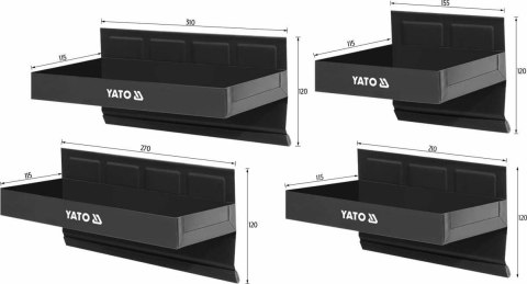 YATO ZESTAW PÓŁEK MAGNETYCZNYCH 4szt. YATO ZESTAW PÓŁEK MAGNETYCZNYCH 4szt.