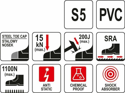 YATO BUTY KALOSZ BEZPIECZNE Z PODNOSKIEM METALOWYM I STALOWĄ WKŁADKĄ ANTYPRZEBICIOWĄ ROZM. 42 YATO BUTY KALOSZ BEZPIECZNE Z PODNOSKIEM METALOWYM I STALOWĄ WKŁADKĄ ANTYPRZEBICIOWĄ ROZM. 42