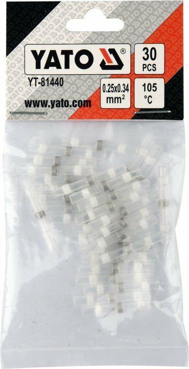 YATO KOSZULKI TERMOKURCZLIWE Z CYNĄ 0,25-0,34mm2 30szt. YATO KOSZULKI TERMOKURCZLIWE Z CYNĄ 0,25-0,34mm2 30szt.