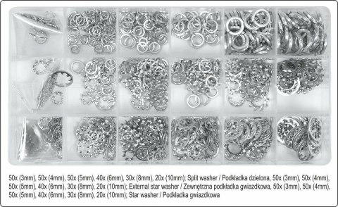 YATO PODKŁADKI ZABEZPIECZAJĄCE MIX 720szt. YATO PODKŁADKI ZABEZPIECZAJĄCE MIX 720szt.
