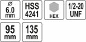 YATO UCHWYT DO OTWORNIC HSS 1/2" HEX 10mm