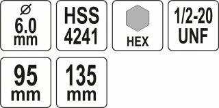 YATO UCHWYT DO OTWORNIC HSS 1/2" HEX 10mm