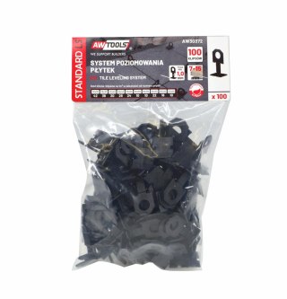 AWTOOLS SYSTEM POZIOMOWANIA PŁYTEK STANDARD 1,0mm - 7-5mm - KLIPS 100szt.