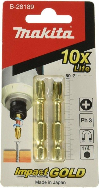MAKITA MAKITA KOŃCÓWKA WKRĘTARKOWA SKRĘTNA PH3x50mm 2szt.