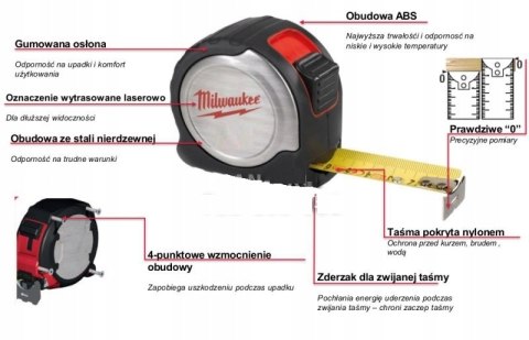 Miara zwijana Milwaukee 4932451638 5 m Miara zwijana Milwaukee 4932451638 5 m