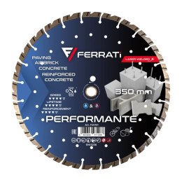 Tarcza diamentowa tnąca 1A1RSS 350mm 25,4-F4mm PERFORMANTE