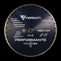 Tarcza diamentowa tnąca 1A1RSS 450mm 25,4-F4mm PERFORMANTE