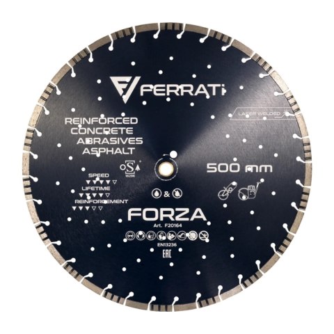 Tarcza diamentowa tnąca 1A1RSS 500mm 25,4-F4mm FORZA Tarcza diamentowa tnąca 1A1RSS 500mm 25,4-F4mm FORZA