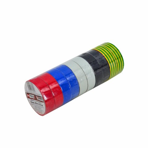 AWTOOLS TAŚMA IZOLACYJNA 12mm x 10m MIX /10szt. AWTOOLS TAŚMA IZOLACYJNA 12mm x 10m MIX /10szt.