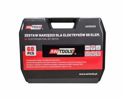 AWTOOLS ZESTAW NARZĘDZI DLA ELEKTRYKÓW 68el AWTOOLS ZESTAW NARZĘDZI DLA ELEKTRYKÓW 68el