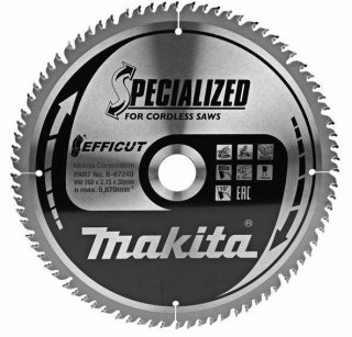 MAKITA PIŁA TARCZOWA 260x30x80z EFFICUT >>>B-67290