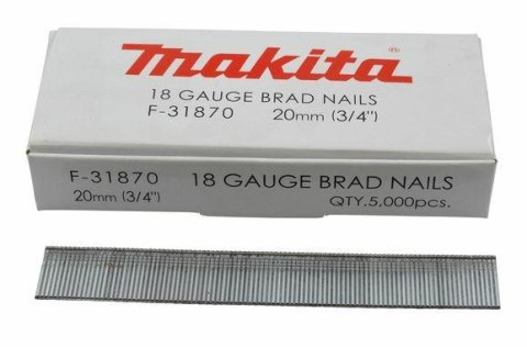 MAKITA SZTYFTY 18GA 1,0x20mm /5000szt. MAKITA SZTYFTY 18GA 1,0x20mm /5000szt.