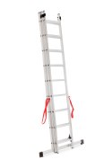 AWTOOLS DRABINA ALUMINIOWA BASIC 3x9 STOPNI 150KG