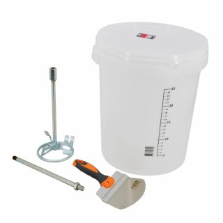 AWTOOLS ZESTAW DO MIESZANIA GŁADZI SZPACHLOWEJ 3 ELEM. WIADRO+MIESZADŁO+SZPACHELKA PROFILOWANA