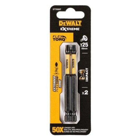 DEWALT KOŃCÓWKA UDAR. TORX T25x89mm /2szt. DEWALT KOŃCÓWKA UDAR. TORX T25x89mm /2szt.