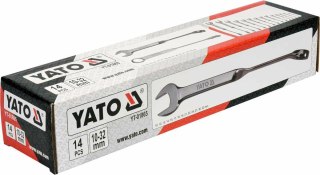 YATO KLUCZE PŁASKO-OCZKOWE SKRĘCONE 10-32mm 14szt.