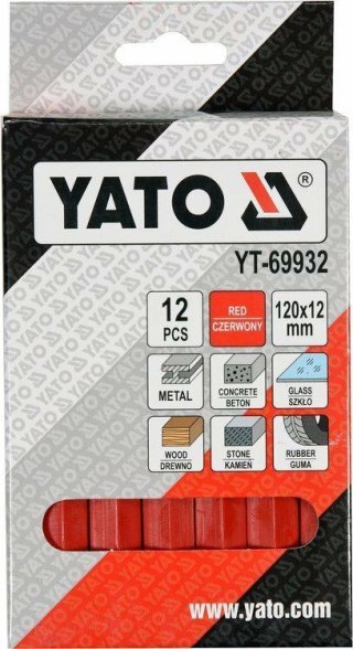 YATO KREDA TECHNICZNA 12szt. CZERWONA