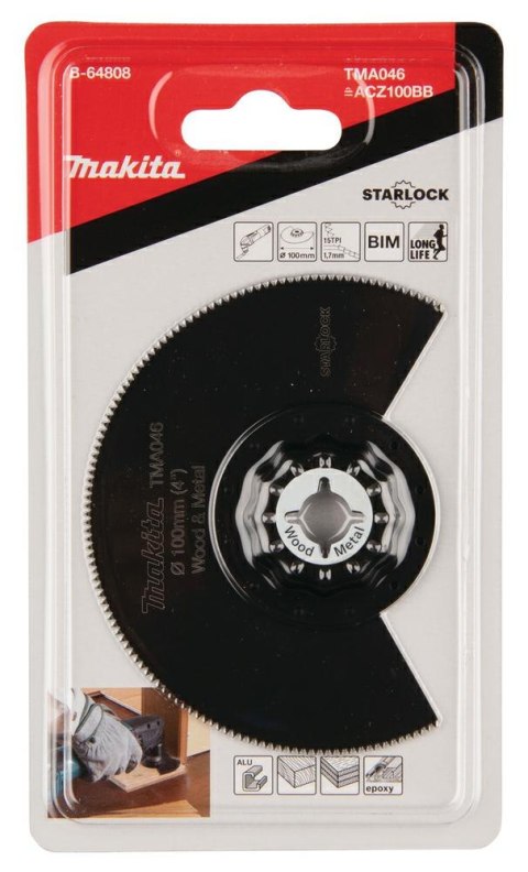 MAKITA MT BRZESZCZOT ŁUKOWY BIM DO DREWNA I METALU 100mm MAKITA MT BRZESZCZOT ŁUKOWY BIM DO DREWNA I METALU 100mm