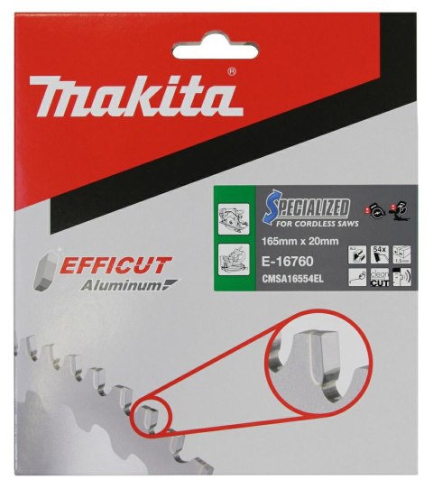 MAKITA PIŁA TARCZOWA 165x20x54z EFFICUT DO ALUMINIUM MAKITA PIŁA TARCZOWA 165x20x54z EFFICUT DO ALUMINIUM