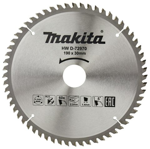 MAKITA PIŁA TARCZOWA DO ALUMINIUM 190x30x60z ECONOMY MAKITA PIŁA TARCZOWA DO ALUMINIUM 190x30x60z ECONOMY